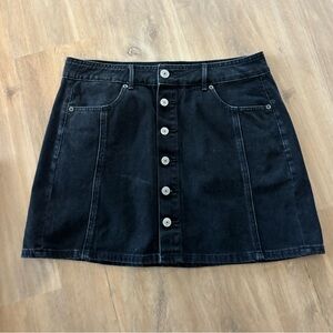 AEO Black denim mini skirt
